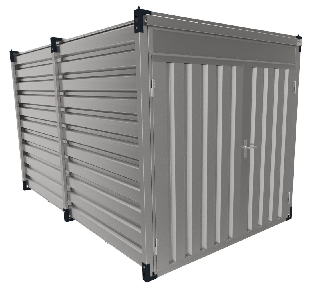 MAX+ Materiaalcontainer dubbele deuren korte zijde - 3mtr